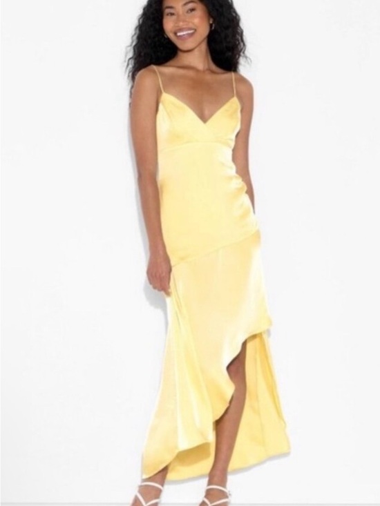 wild fable Dresses & Skirts - wild fable Satin Asymmetrical Slip Dress in Yellow